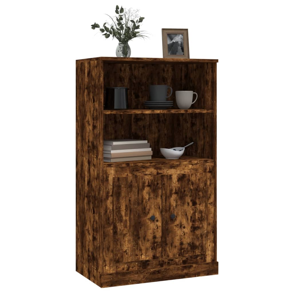 Hoge Kast 60X35,5X103,5 Cm Bewerkt Hout Kleurig