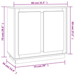 Dressoir 80X34X75 Cm Bewerkt Hout