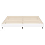Bedframe Bewerkt Hout Hoogglans Wit