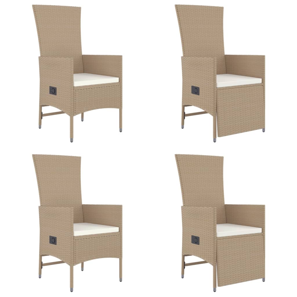 5-Delige Tuinset Met Kussens Poly Rattan Beige