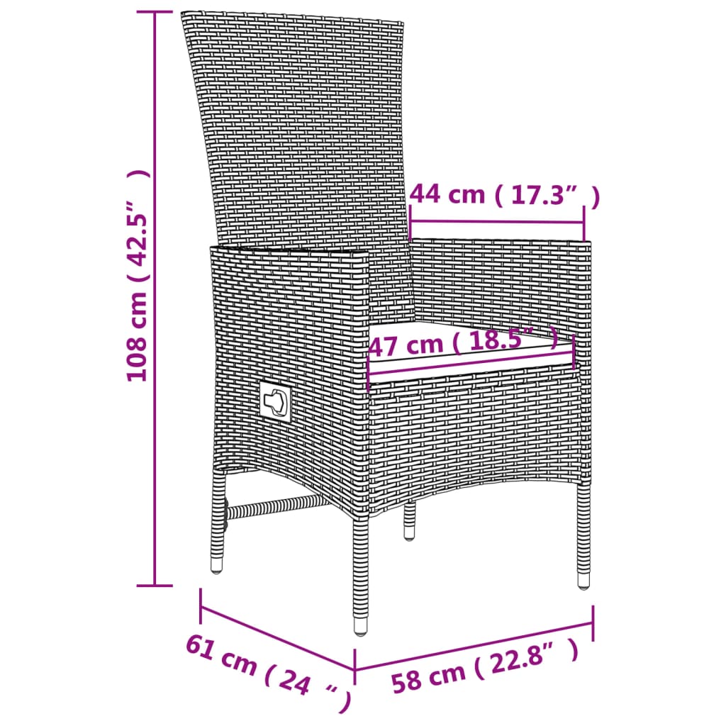 5-Delige Tuinset Met Kussens Poly Rattan Beige