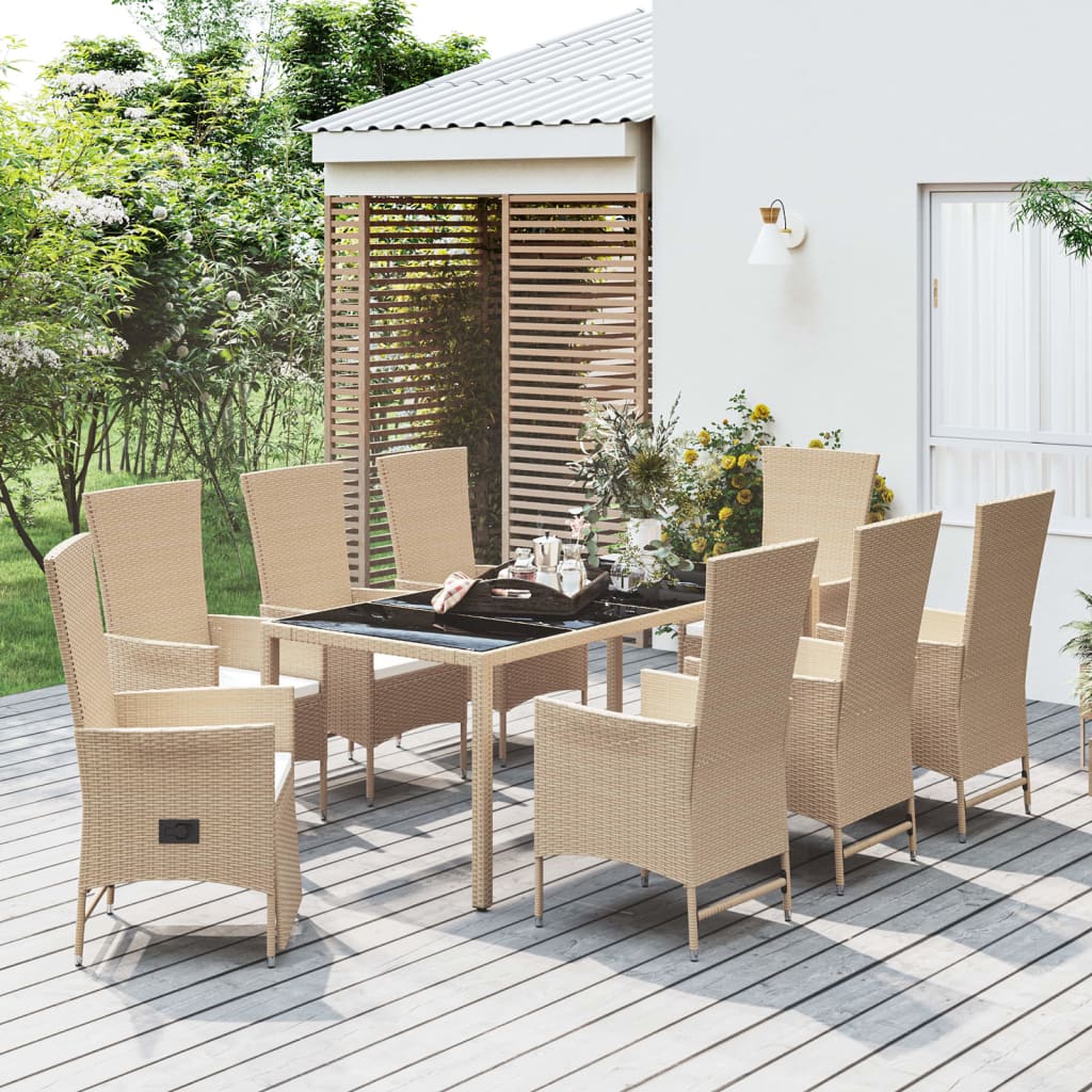 5-Delige Tuinset Met Kussens Poly Rattan Beige