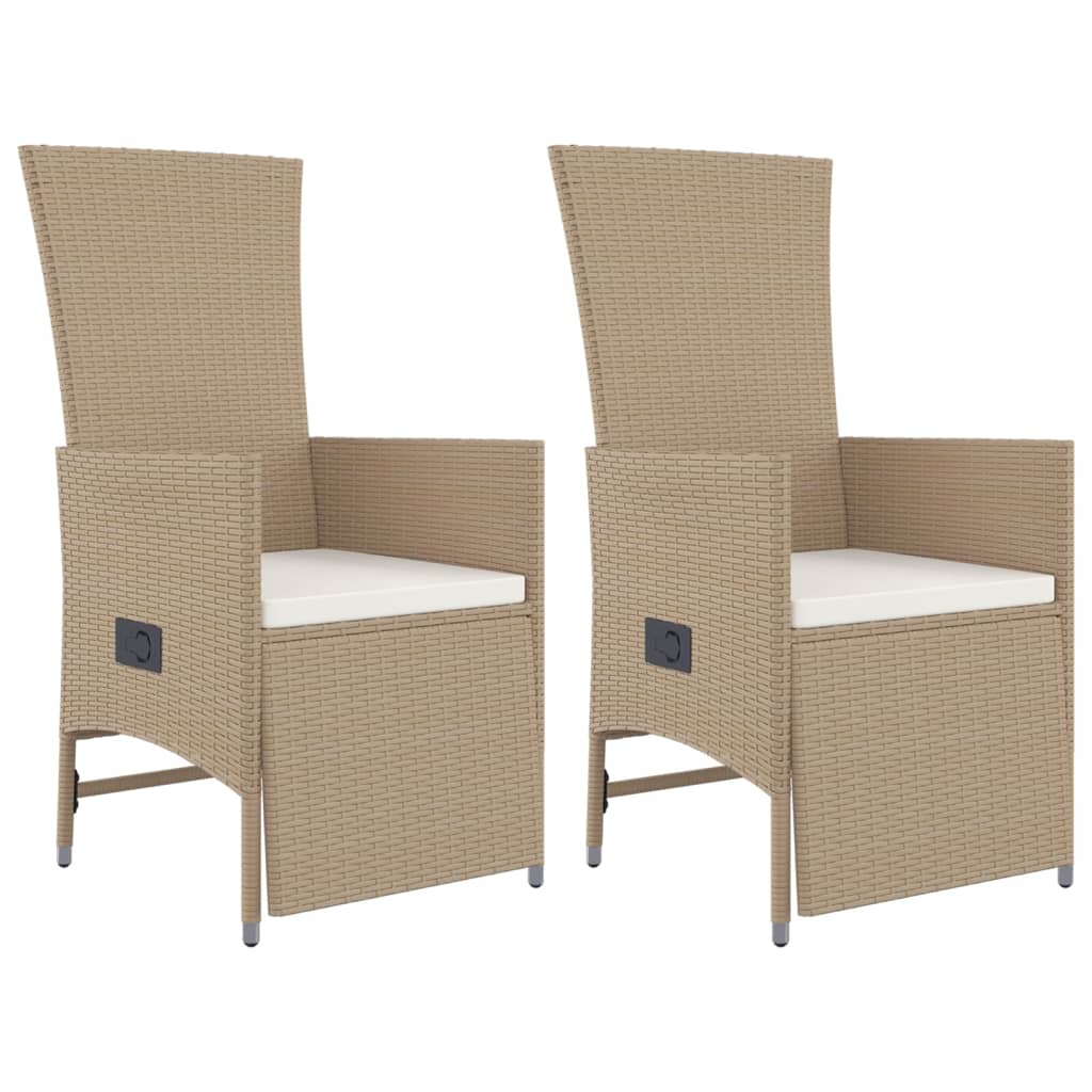 -Delige Tuinset Met Kussens Poly Rattan Beige