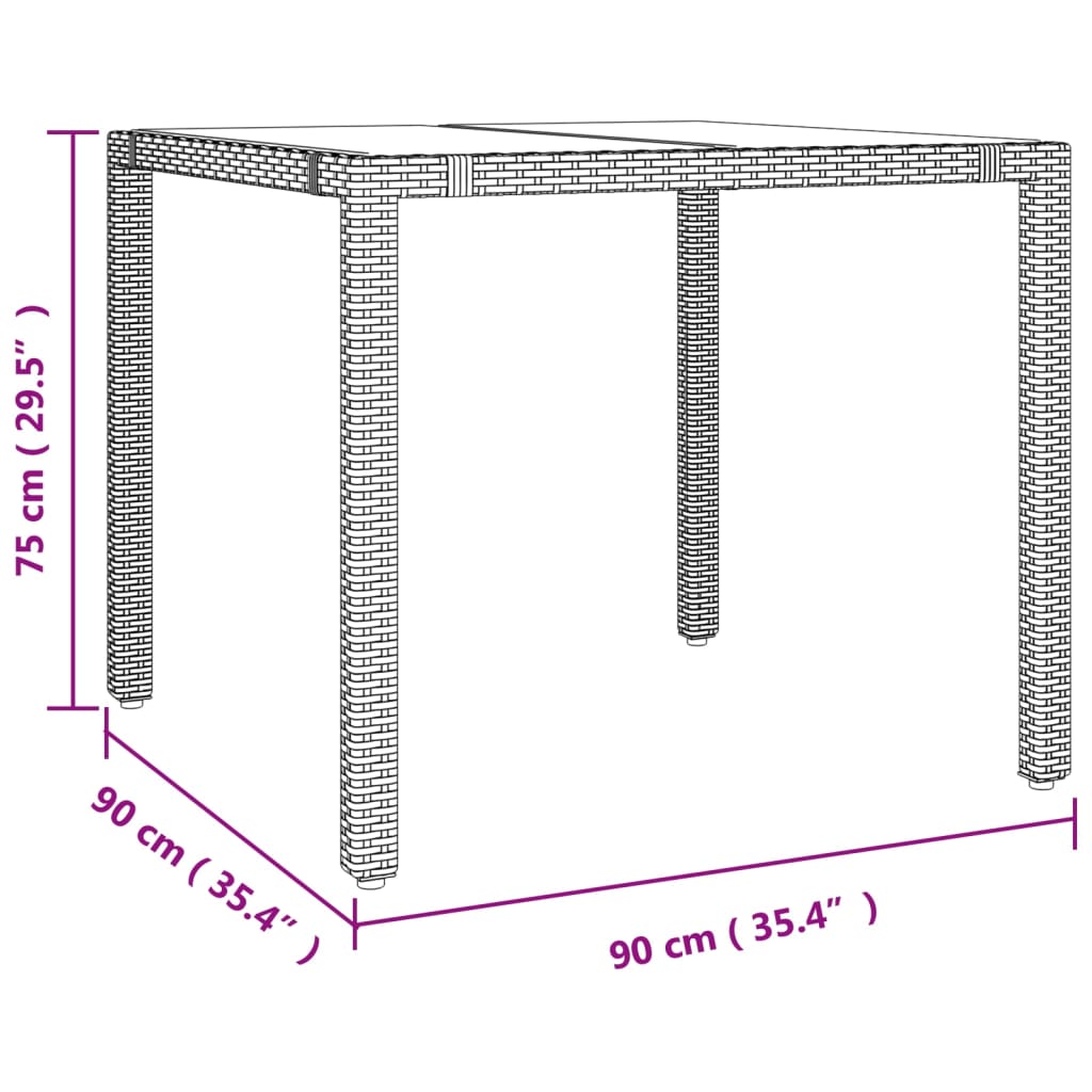 -Delige Tuinset Met Kussens Poly Rattan Beige