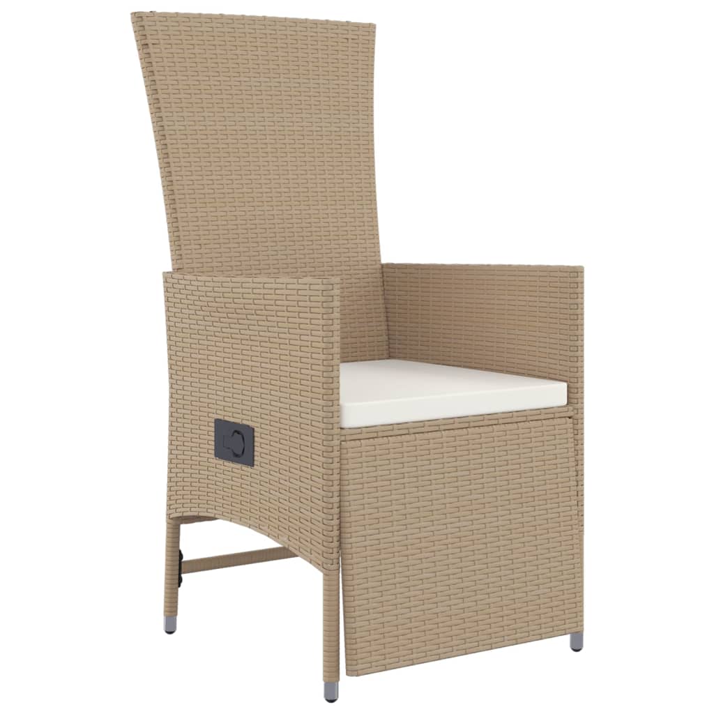 -Delige Tuinset Met Kussens Poly Rattan Beige