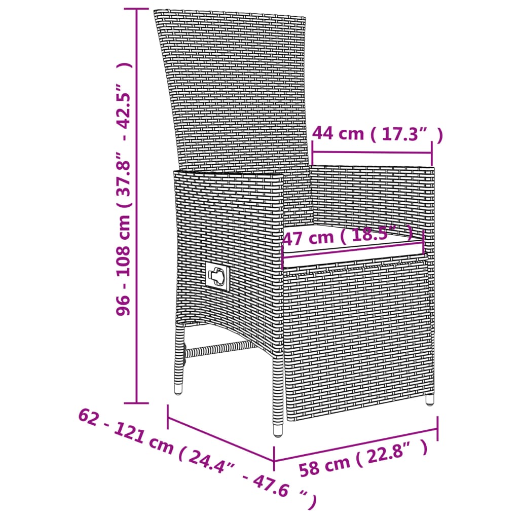 -Delige Tuinset Met Kussens Poly Rattan Beige