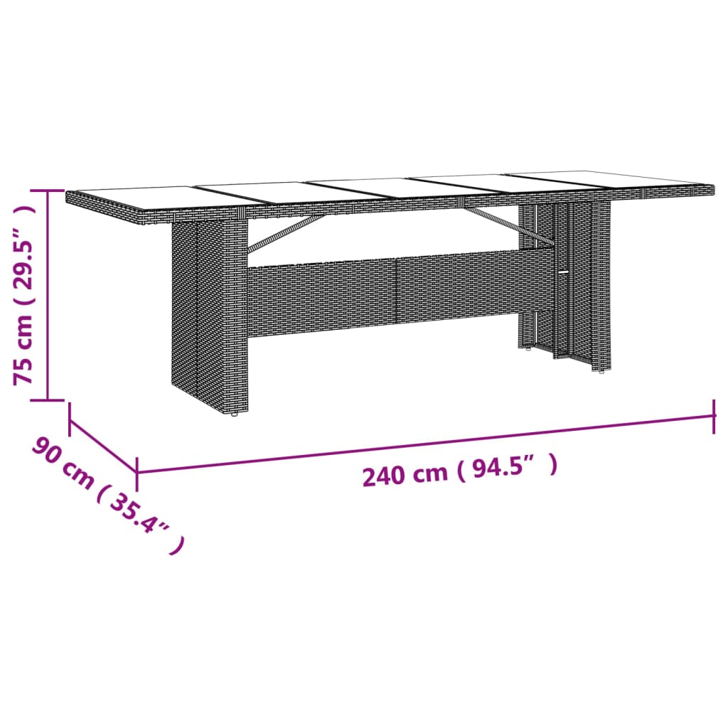 -Delige Tuinset Met Kussens Poly Rattan Beige