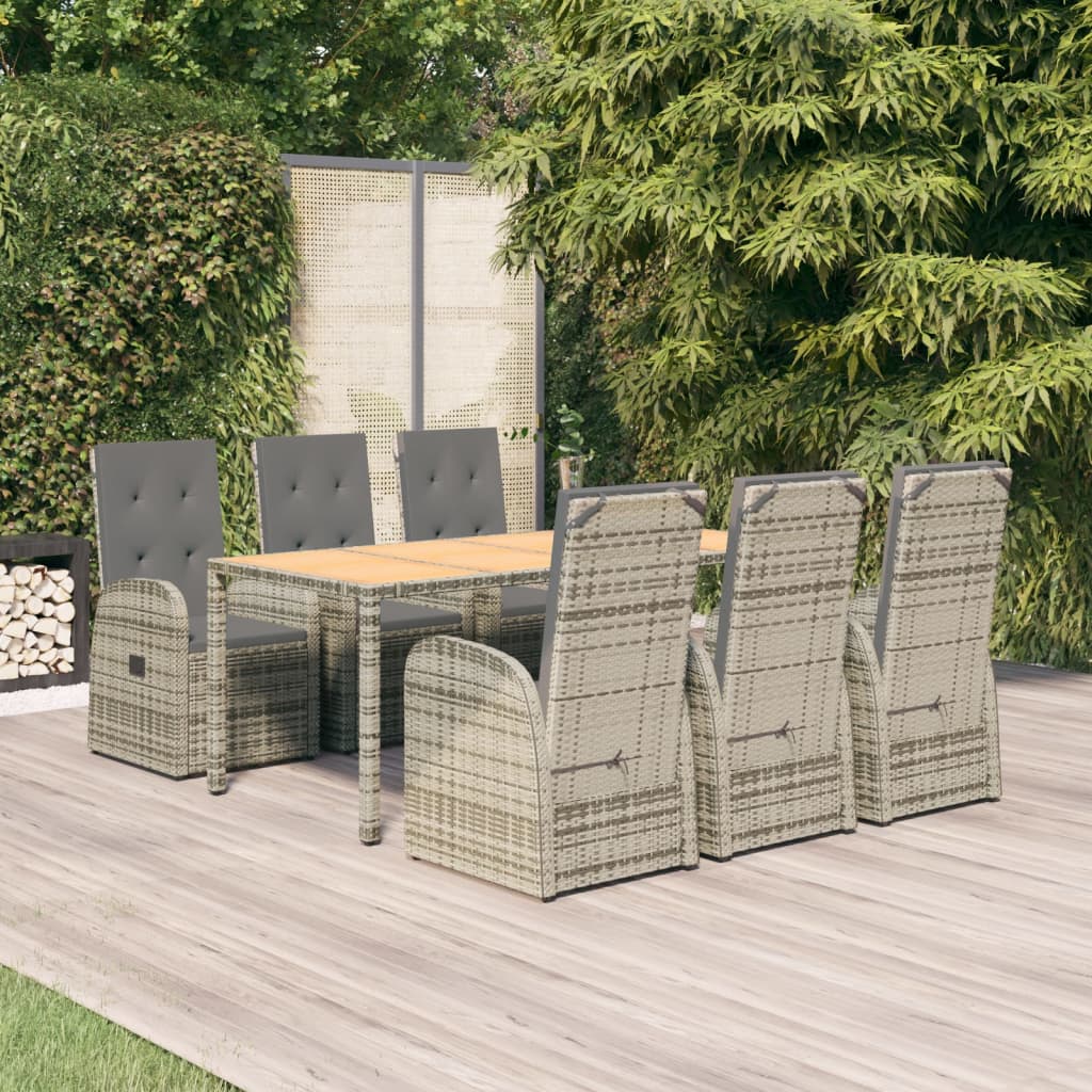 5-Delige Tuinset Met Kussens Poly Rattan Grijs