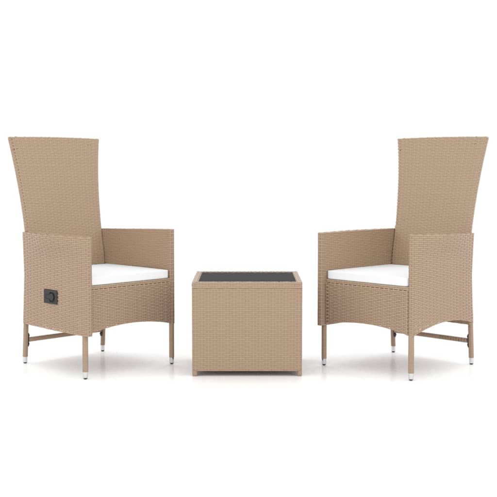 -Delige Loungeset Poly Rattan En Staal Beige