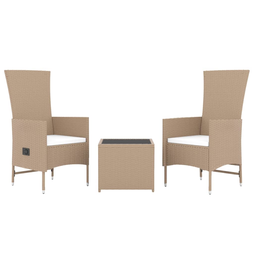 -Delige Loungeset Poly Rattan En Staal Beige