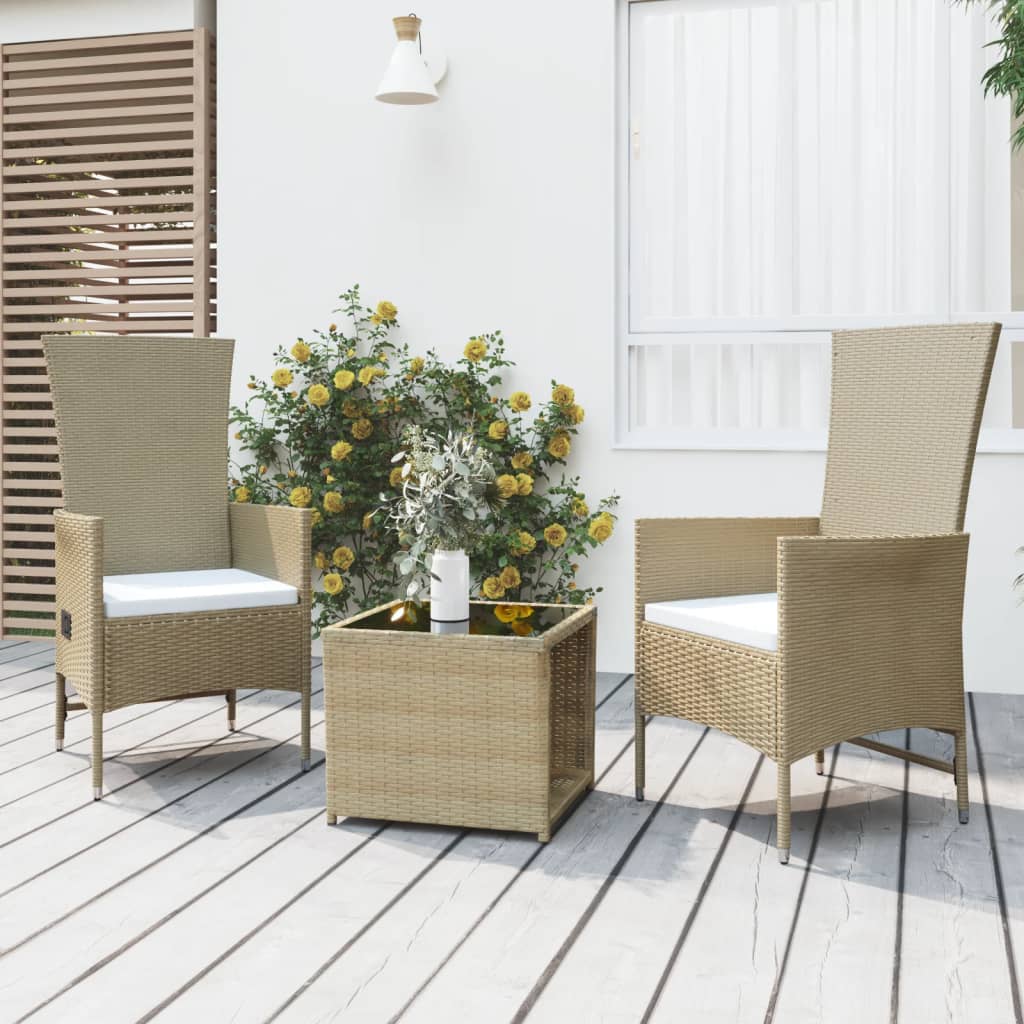 -Delige Loungeset Poly Rattan En Staal Beige