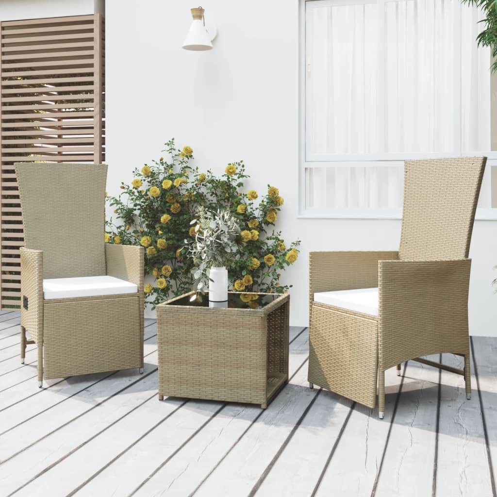 -Delige Loungeset Poly Rattan En Staal Beige