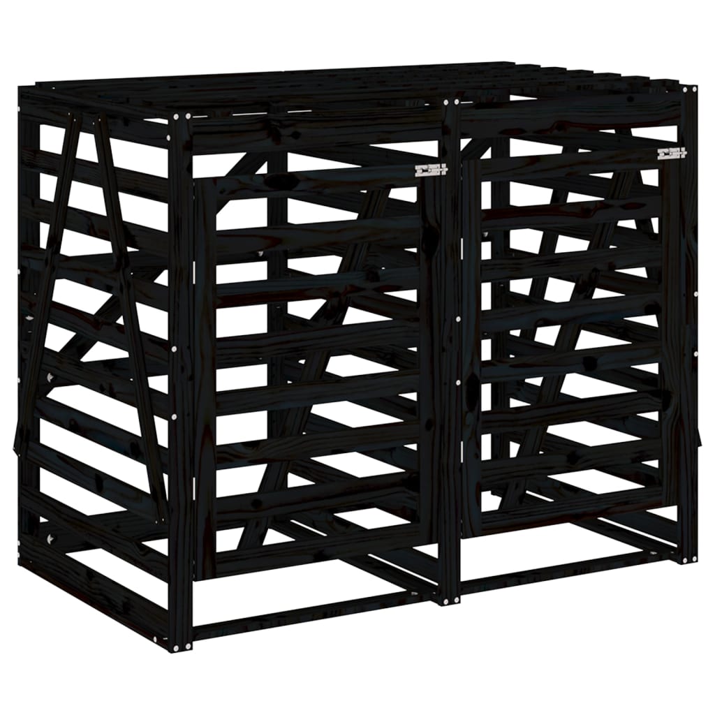 Containerberging Dubbel Massief Grenenhout Zwart