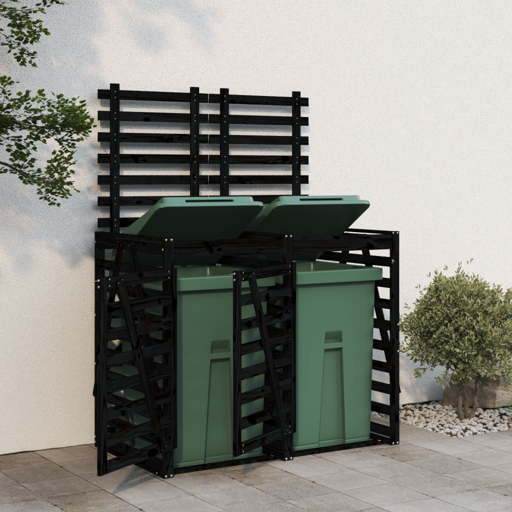 Containerberging Dubbel Massief Grenenhout Zwart