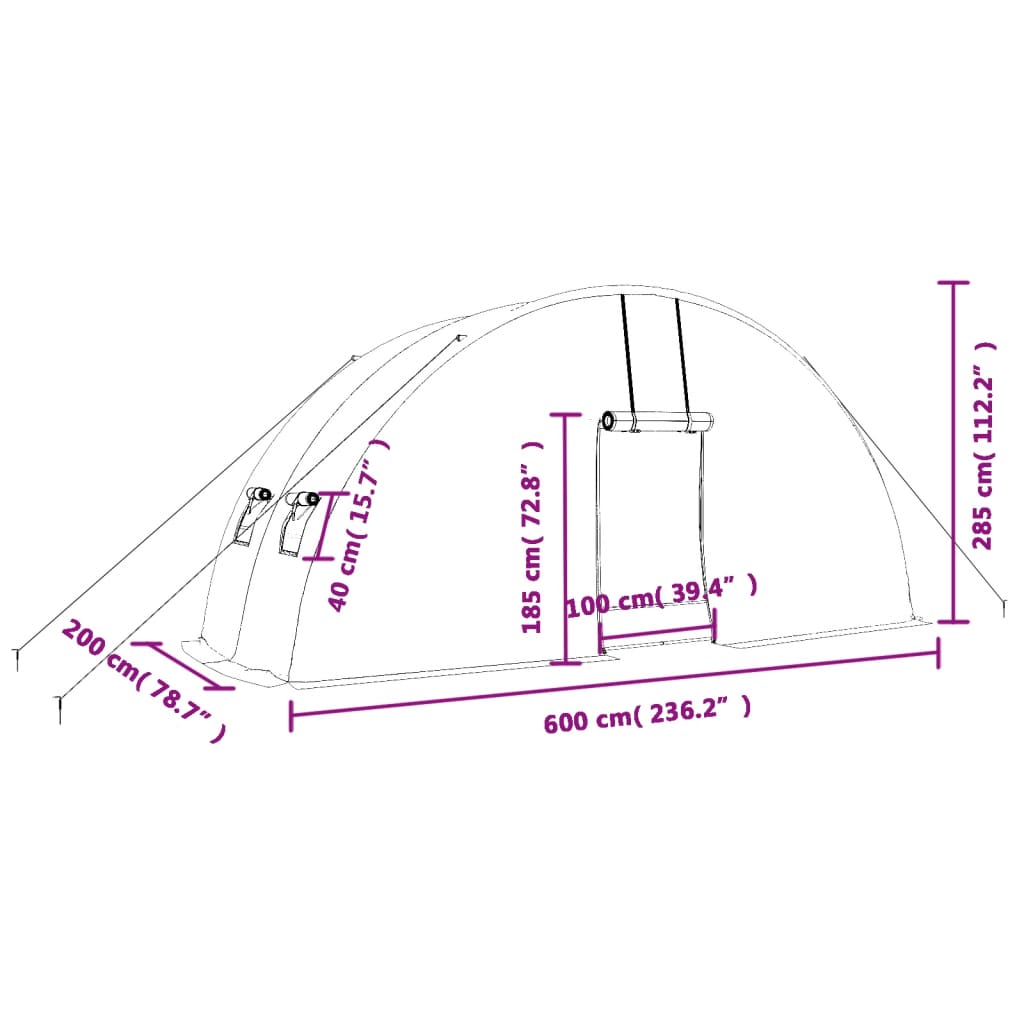 Tuinkas Met Stalen Frame 2 M² 6X2X2,85 M