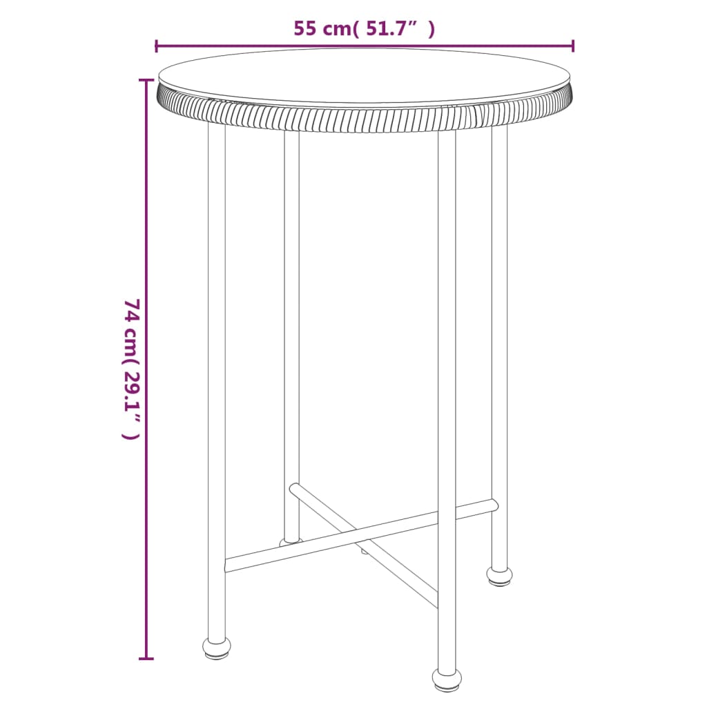 -Delige Tuinset Poly Rattan