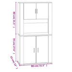Hoge Kast Bewerkt Hout Wit