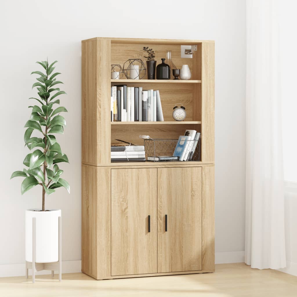 Hoge Kast Bewerkt Hout