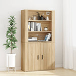 Hoge Kast Bewerkt Hout