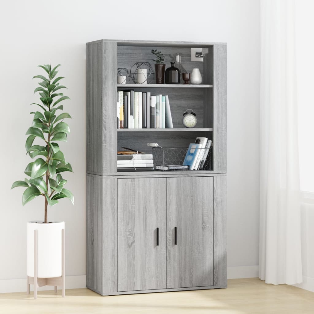 Hoge Kast Bewerkt Hout