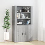 Hoge Kast Bewerkt Hout