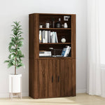 Hoge Kast Bewerkt Hout