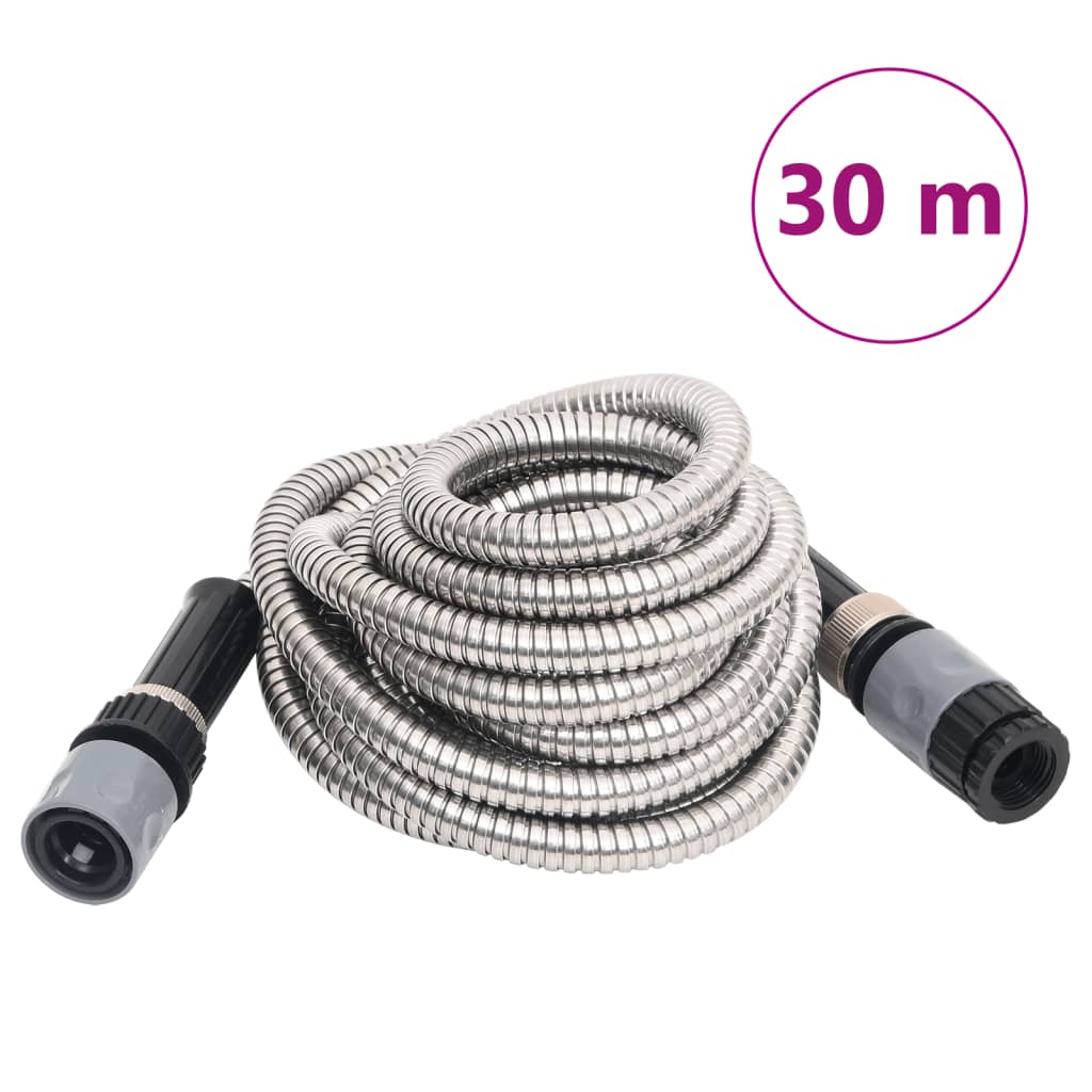 Tuinslang Met Sproeikop 0,6'' Roestvrij Staal Zilverkleur