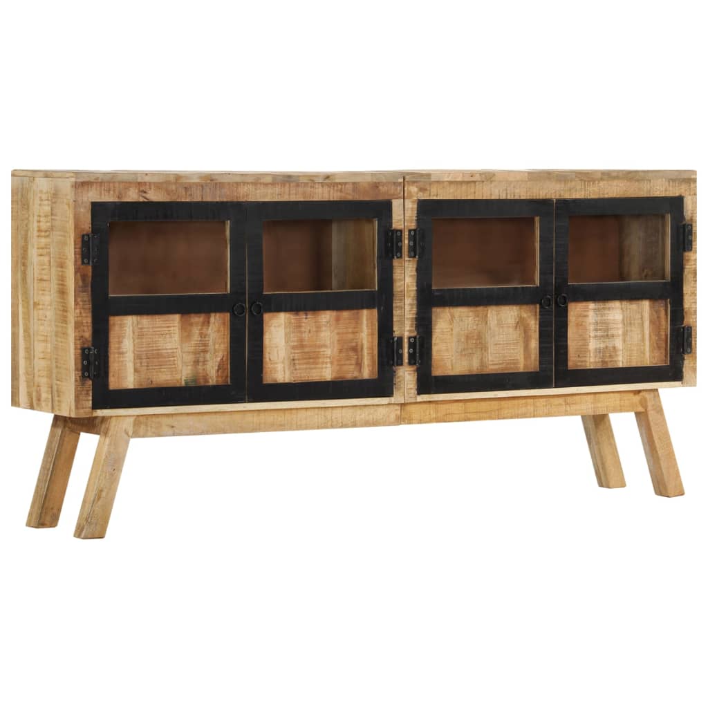 Dressoir 160X30X76 Cm Massief Mangohout Bruin En Zwart