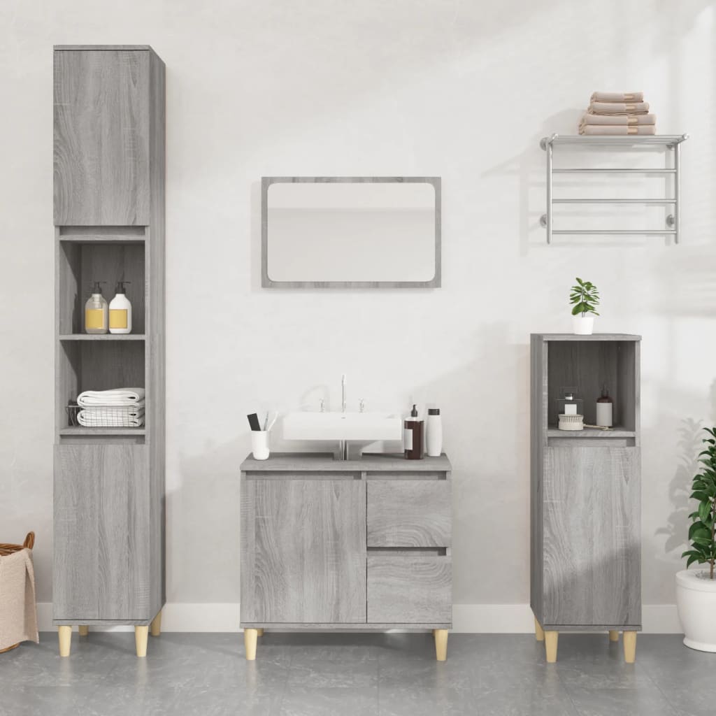 Badkamerkastenset Bewerkt Hout