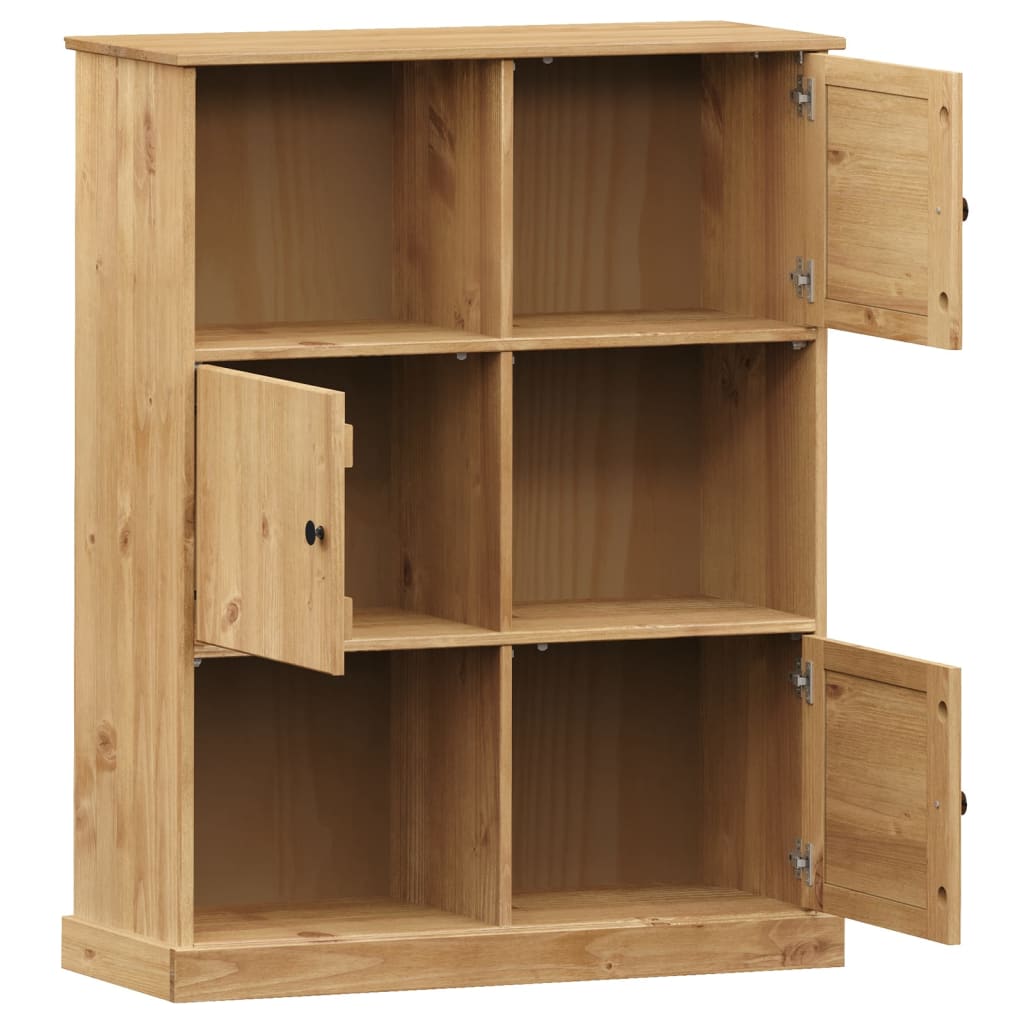 Boekenkast Vigo 90X35X114,5 Cm Massief Grenenhout