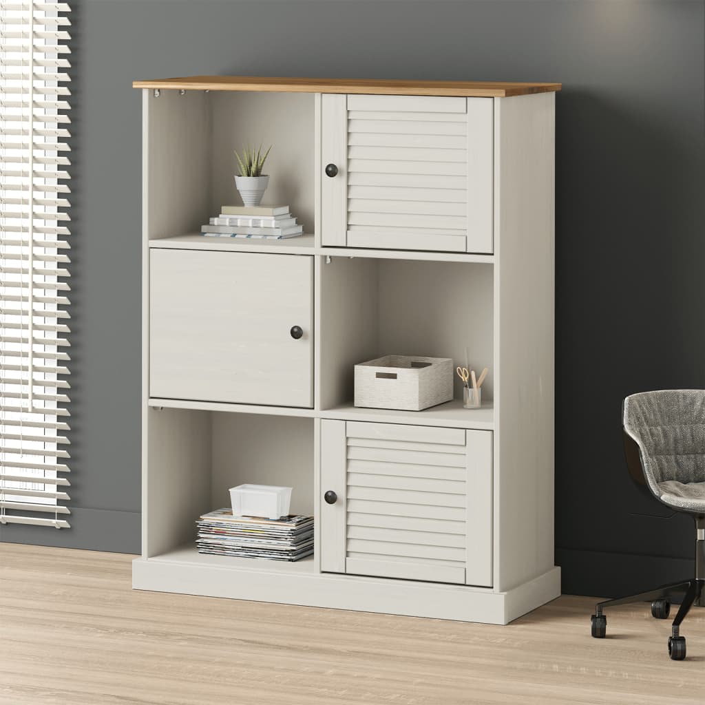 Boekenkast Vigo 90X35X114,5 Cm Massief Grenenhout