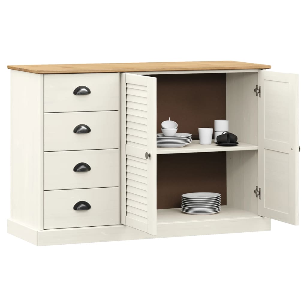 Dressoir Met Lades Vigo 113X40X75 Cm Massief Grenenhout