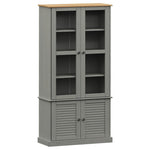 Vitrinekast Vigo 85X35X170 Cm Massief Grenenhout