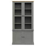 Vitrinekast Vigo 85X35X170 Cm Massief Grenenhout
