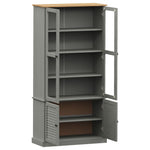 Vitrinekast Vigo 85X35X170 Cm Massief Grenenhout