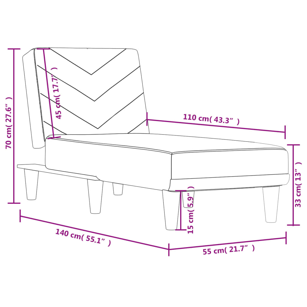 Chaise Longue Stof