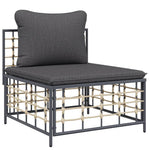 4-Delige Loungeset Met Kussens Poly Rattan Antracietkleurig