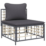 5-Delige Loungeset Met Kussens Poly Rattan Antracietkleurig