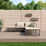 5-Delige Loungeset Met Kussens Poly Rattan Antracietkleurig