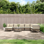 6-Delige Loungeset Met Kussens Poly Rattan Antracietkleurig
