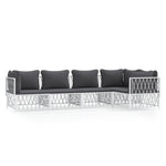 5-Delige Loungeset Met Kussens Staal