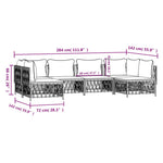 6-Delige Loungeset Met Kussens Staal Kleurig