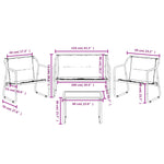 4-Delige Loungeset Met Kussens Staal Antracietkleurig