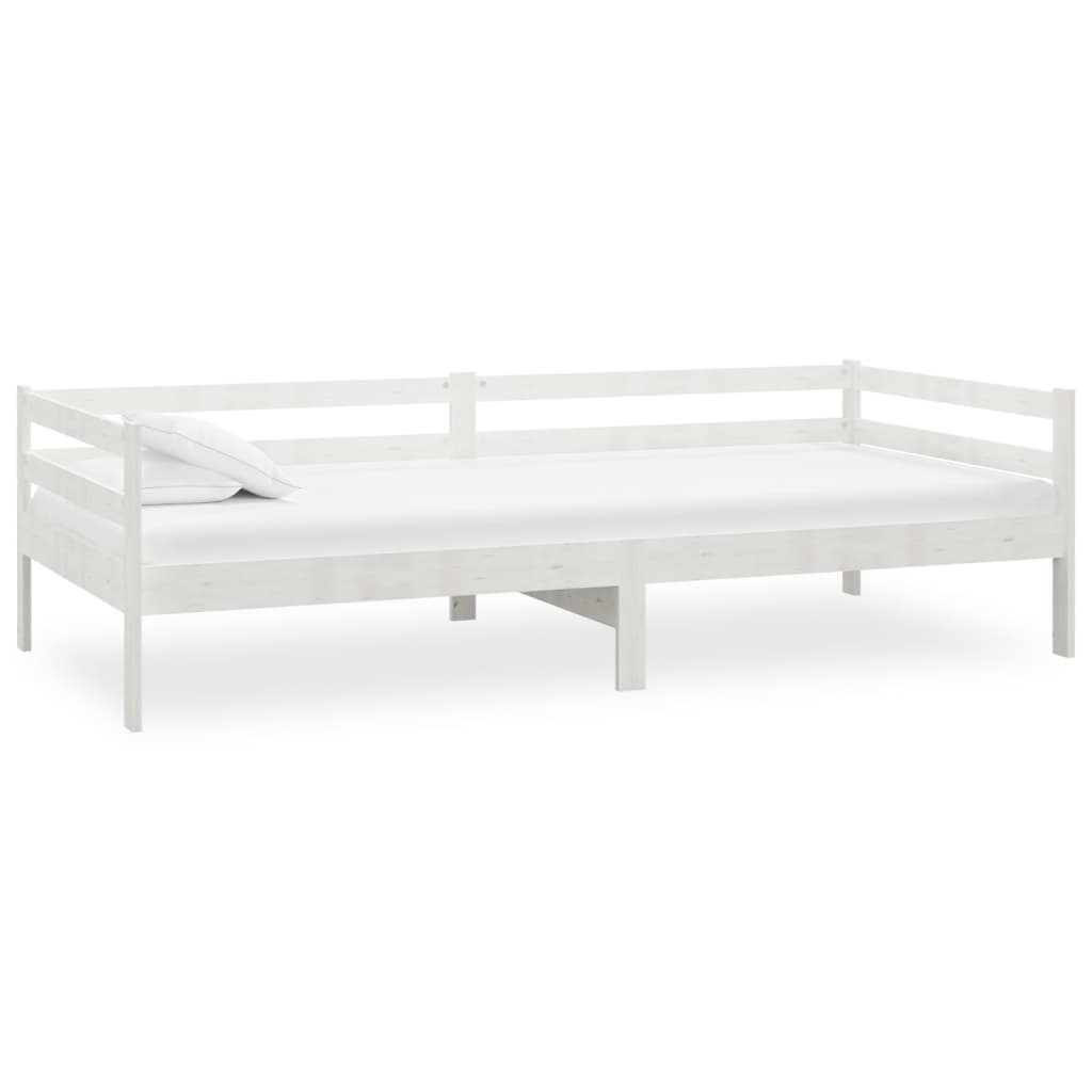 Slaapbank Zonder Matras 90X200 Cm Massief Grenenhout Wit