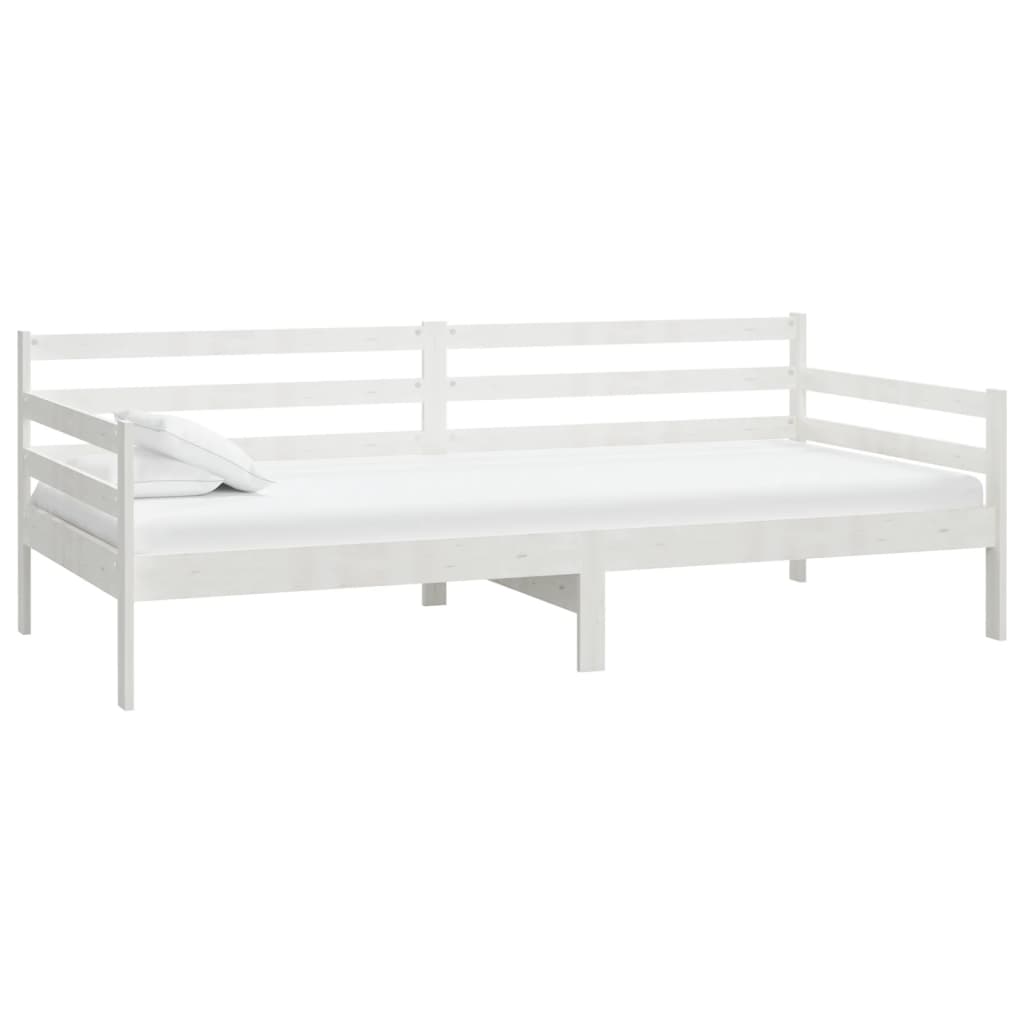 Slaapbank Zonder Matras 90X200 Cm Massief Grenenhout Wit