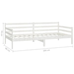 Slaapbank Zonder Matras 90X200 Cm Massief Grenenhout Wit