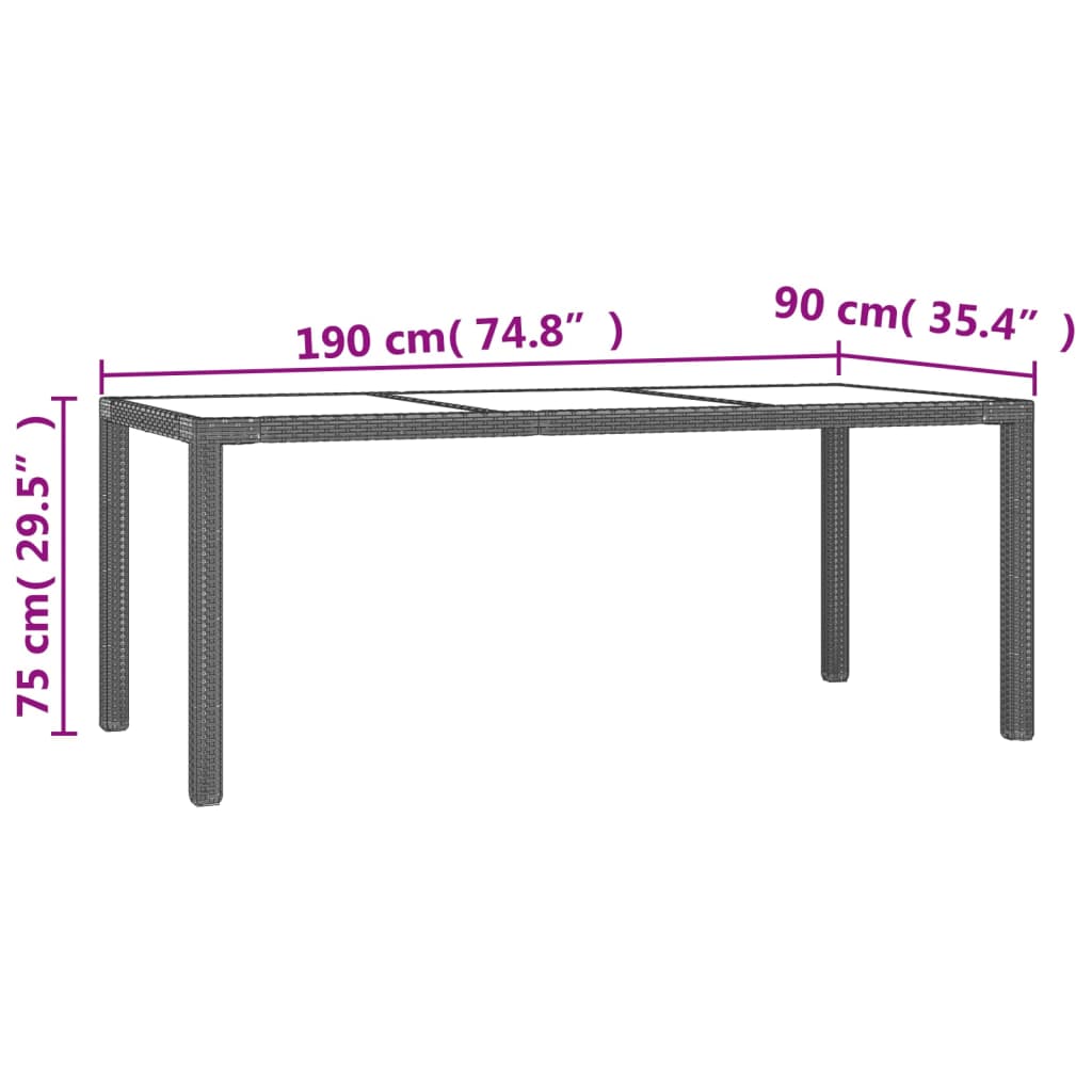 -Delige Tuinset Poly Rattan Zwart