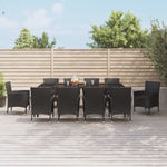 -Delige Tuinset Met Kussens Poly Rattan Zwart
