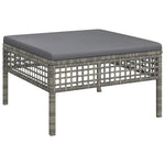 6-Delige Loungeset Met Kussens Poly Rattan Grijs