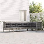 6-Delige Loungeset Met Kussens Poly Rattan Grijs